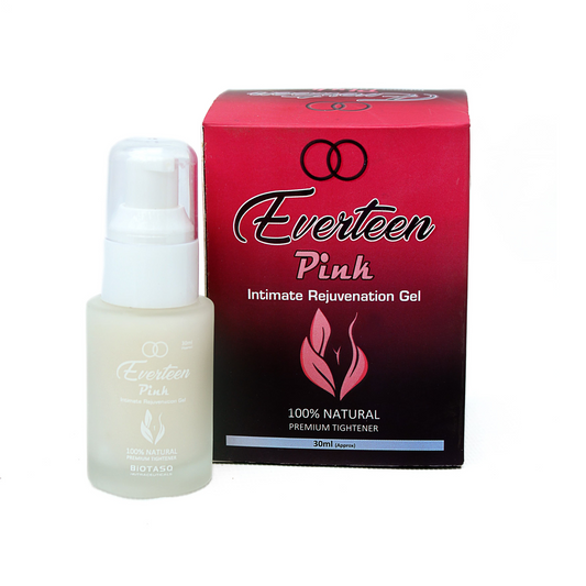 Everteen Pink Intimate Rejuvenation Gel bottle and packaging on a white background