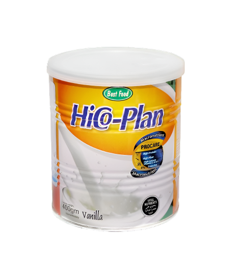 HiCo-Plan vanilla powder container on a white background